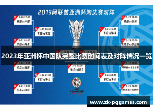 2023年亚洲杯中国队完整比赛时间表及对阵情况一览 2023年亚洲杯中国队完整比赛时间表及对阵情况一览