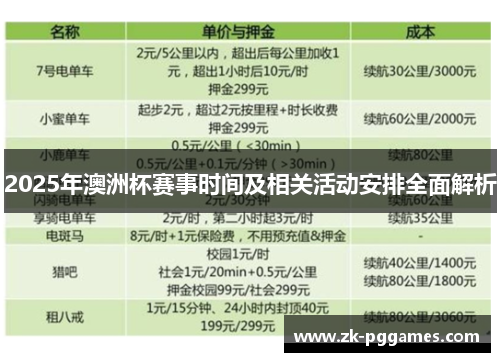 2025年澳洲杯赛事时间及相关活动安排全面解析 2025年澳洲杯赛事时间及相关活动安排全面解析